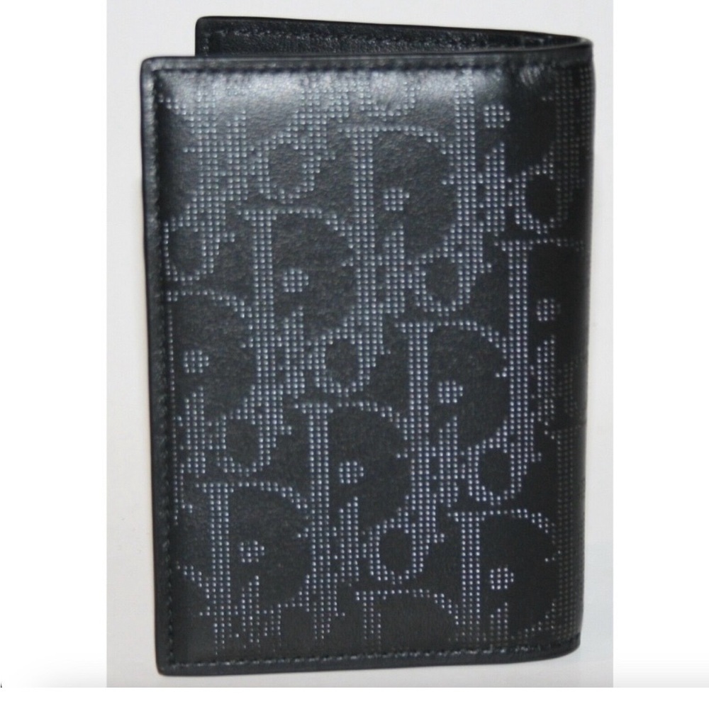 NWT DIOR black perforated leather Bifold Wallet with Silver Hardware💗💗💗 - Picture 2 of 5
